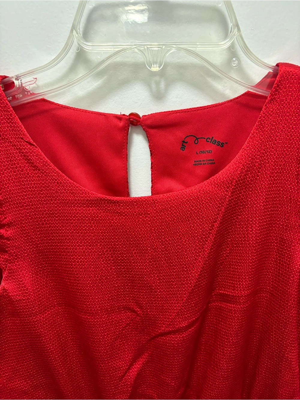 Girls Red Ruffle Maxi Jumpsuit - Picture 3 of 3